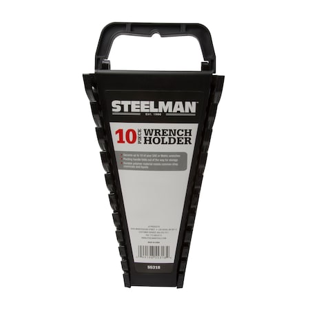 Steelman Universal 10-Tool Wrench Holder, Black 55318
